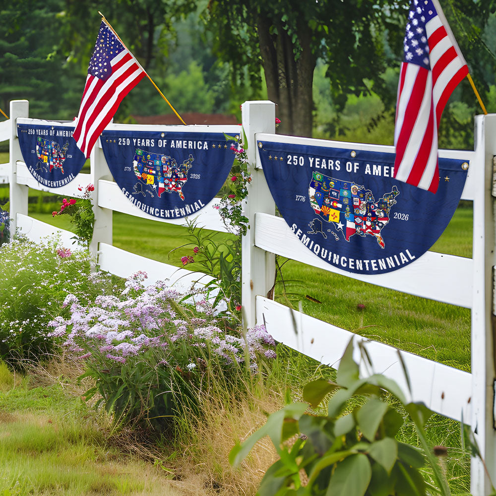 250th Anniversary Semiquincentennial 50 States of America Fan Flag