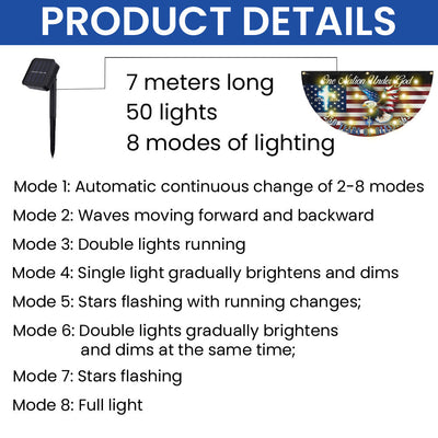 One Nation Under God 250 Years of Blessings Eagle Cross Solar Led Fan Flag