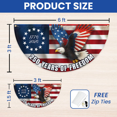 Betsy Ross Flag, 250 Years of Freedom Patriotic Eagle Fan Flag