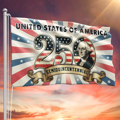 250th Anniversary United States of America Washington Vintage Grommet Flag