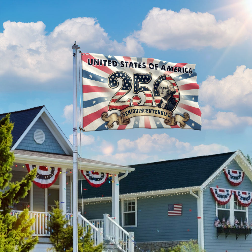 250th Anniversary United States of America Washington Vintage Grommet Flag