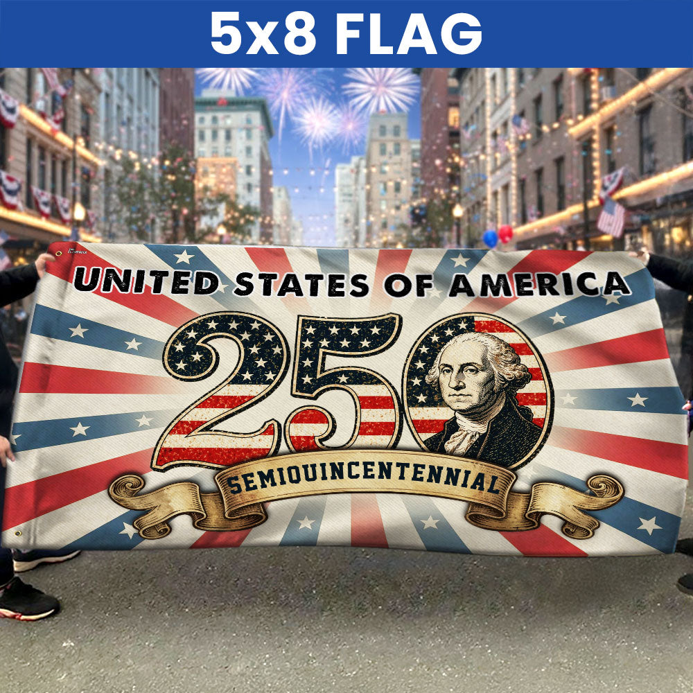 250th Anniversary United States of America Washington Vintage Grommet Flag