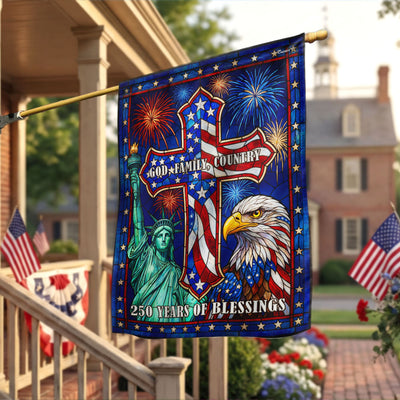 250 Years of Blessings Christian Cross God Family Country Liberty US Flag