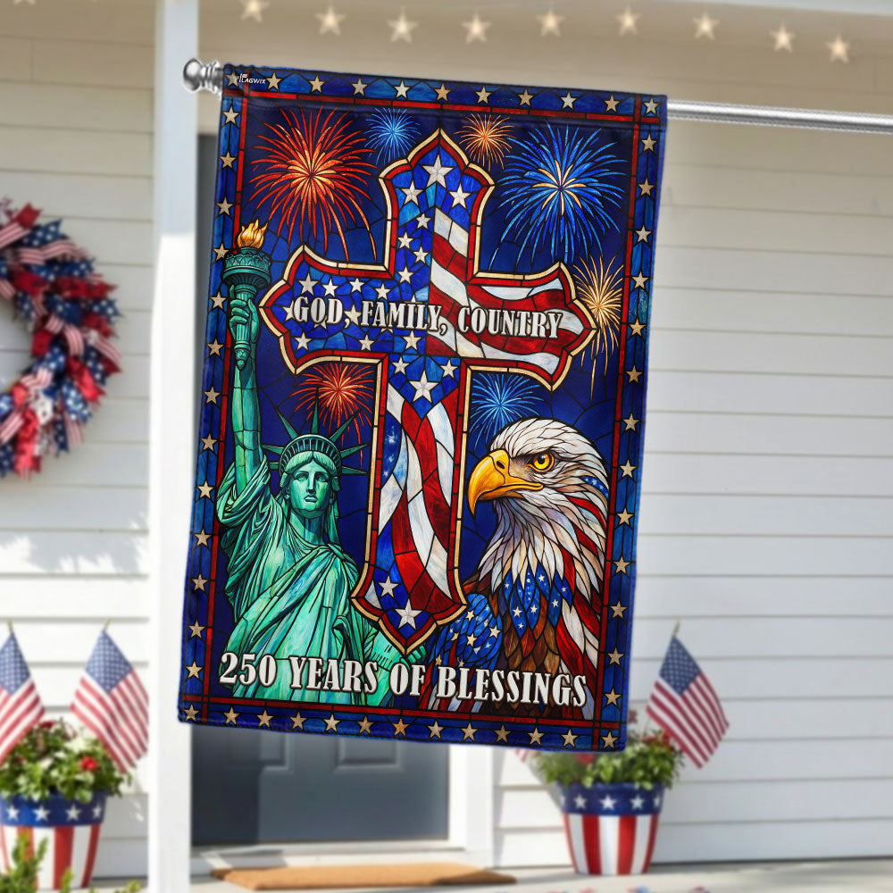 250 Years of Blessings Christian Cross God Family Country Liberty US Flag