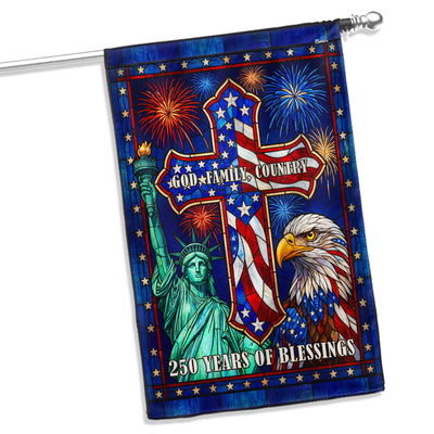 250 Years of Blessings Christian Cross God Family Country Liberty US Flag