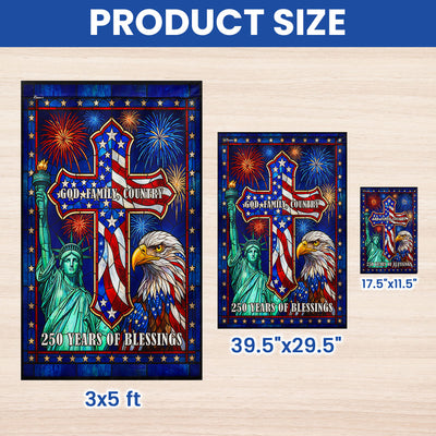 250 Years of Blessings Christian Cross God Family Country Liberty US Flag