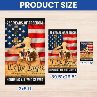 Memorial Day Flag, 250 Years of Freedom Honoring All Who Served US Flag