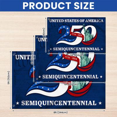 250th Anniversary United States of America Semiquincentennial Liberty Grommet Flag