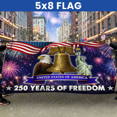 250 Years of Freedom Flag, 4th of July Patriotic Grommet Flag