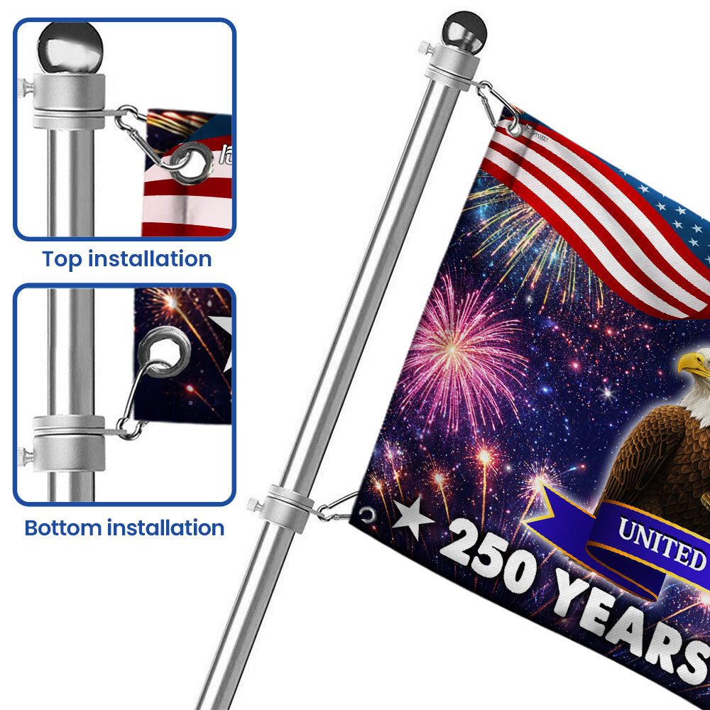250 Years of Freedom Flag, 4th of July Patriotic Grommet Flag