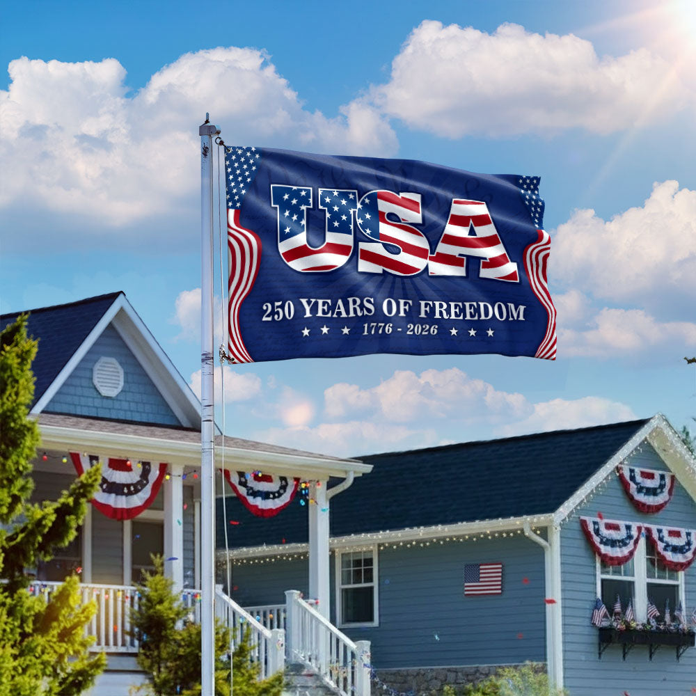 USA Independence Day Flag, 250 Years of Freedom We The People Grommet Flag