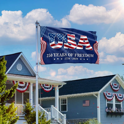 USA Independence Day Flag, 250 Years of Freedom We The People Grommet Flag