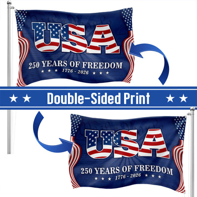 USA Independence Day Flag, 250 Years of Freedom We The People Grommet Flag