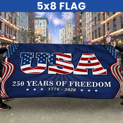 USA Independence Day Flag, 250 Years of Freedom We The People Grommet Flag