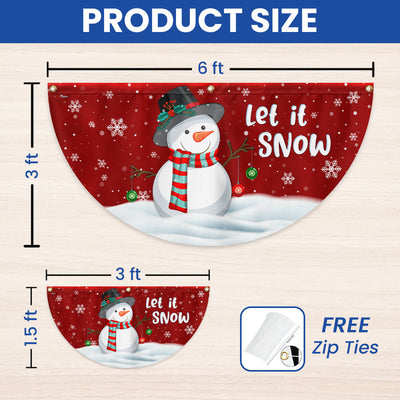 Christmas Flag Snowman Let It Snow Non-Pleated Christmas Fan Flag 3-Day Shipping