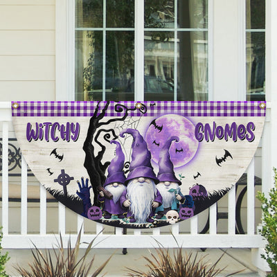 Halloween Witchy Gnomes Non-Pleated Fan Flag