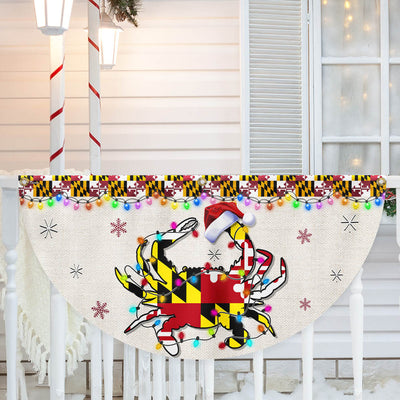 Maryland Christmas Flag Crab Christmas Non-Pleated Fan Flag