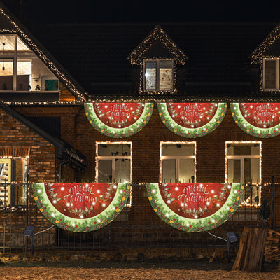 Santa Claus Merry Christmas Solar Led Fan Flag
