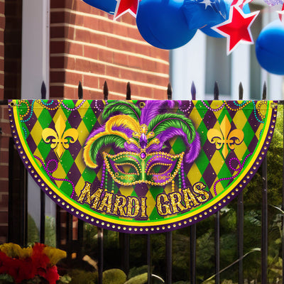 Mardi Gras Non-Pleated Fan Flag, Trending Party Vibes in 2026