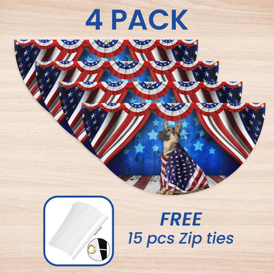 Flagwix American Flag - Patriotic Dog German Shepherd American Non-Pleated Fan Flag Wrapped in Glory