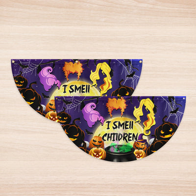 Halloween Three Witches I Smell Children Non-Pleated Fan Flag