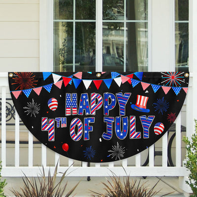 American Flag - Happy 4th Of july Non-Pleated Fan Flag