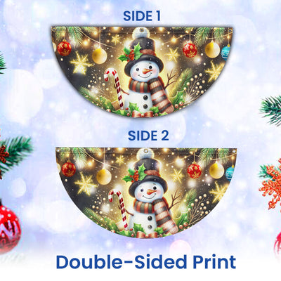 Snowman Christmas Winter Festive Holidays Solar Led Fan Flag