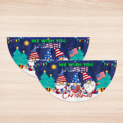 Gnome Christmas We Wish You Ameri Christmas Non-Pleated Fan Flag