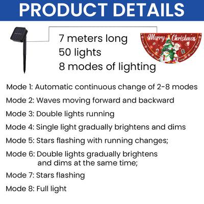 Merry Christmas Santa Claus and Snowman Solar Led Fan Flag