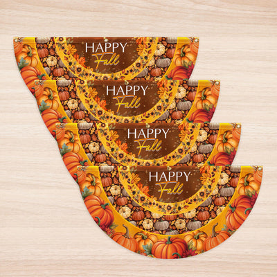 Happy Fall Flag Pumpkin Thanksgiving Non-Pleated Fan Flag