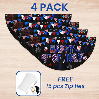Flagwix American Flag - Happy 4th Of july Non-Pleated Fan Flag