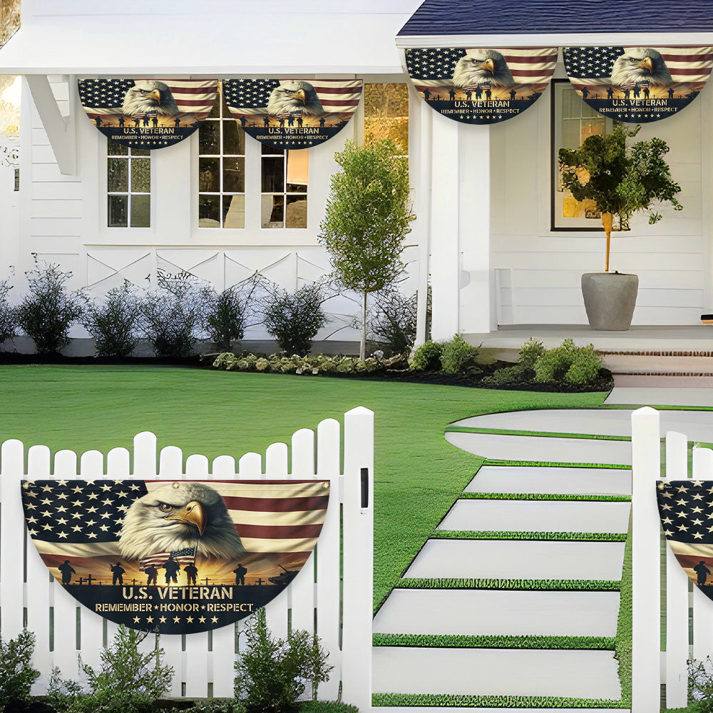Memorial Day U.S. Veteran Non-Pleated Fan Flag