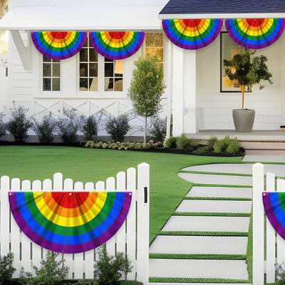 Rainbow LGBT Pride Non-Pleated Fan Flag