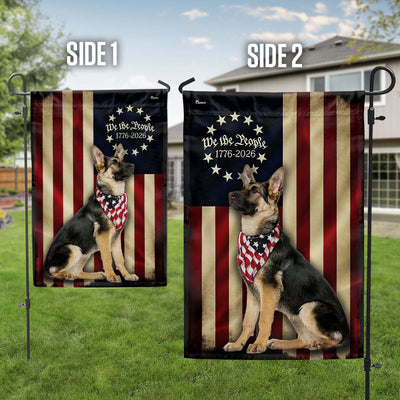 German Shepherd American Flag | We The People 1776-2026 Patriotic Flag