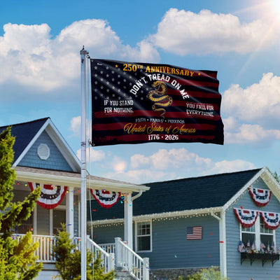 Flagwix USA 250th Anniversary Grommet Flag – Don’t Tread On Me Gadsden Flag Patriotic Design