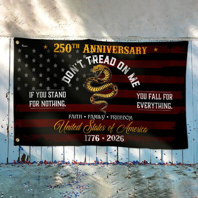 Flagwix USA 250th Anniversary Grommet Flag – Don’t Tread On Me Gadsden Flag Patriotic Design
