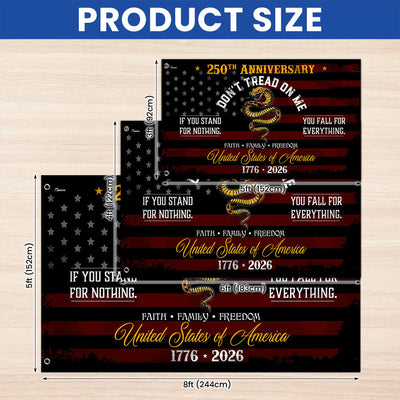 Flagwix USA 250th Anniversary Grommet Flag – Don’t Tread On Me Gadsden Flag Patriotic Design