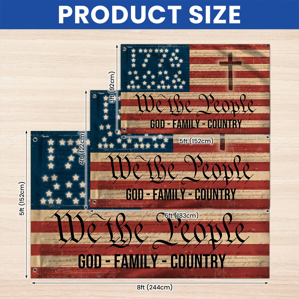Flagwix We The People Grommet Flag 1776 - 2026 God Family Country 250th Anniversary