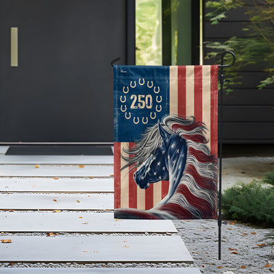 Flagwix Patriotic Horse Garden Flag - 250th Anniversary Horse Prints Betsy Ross Flag Decor