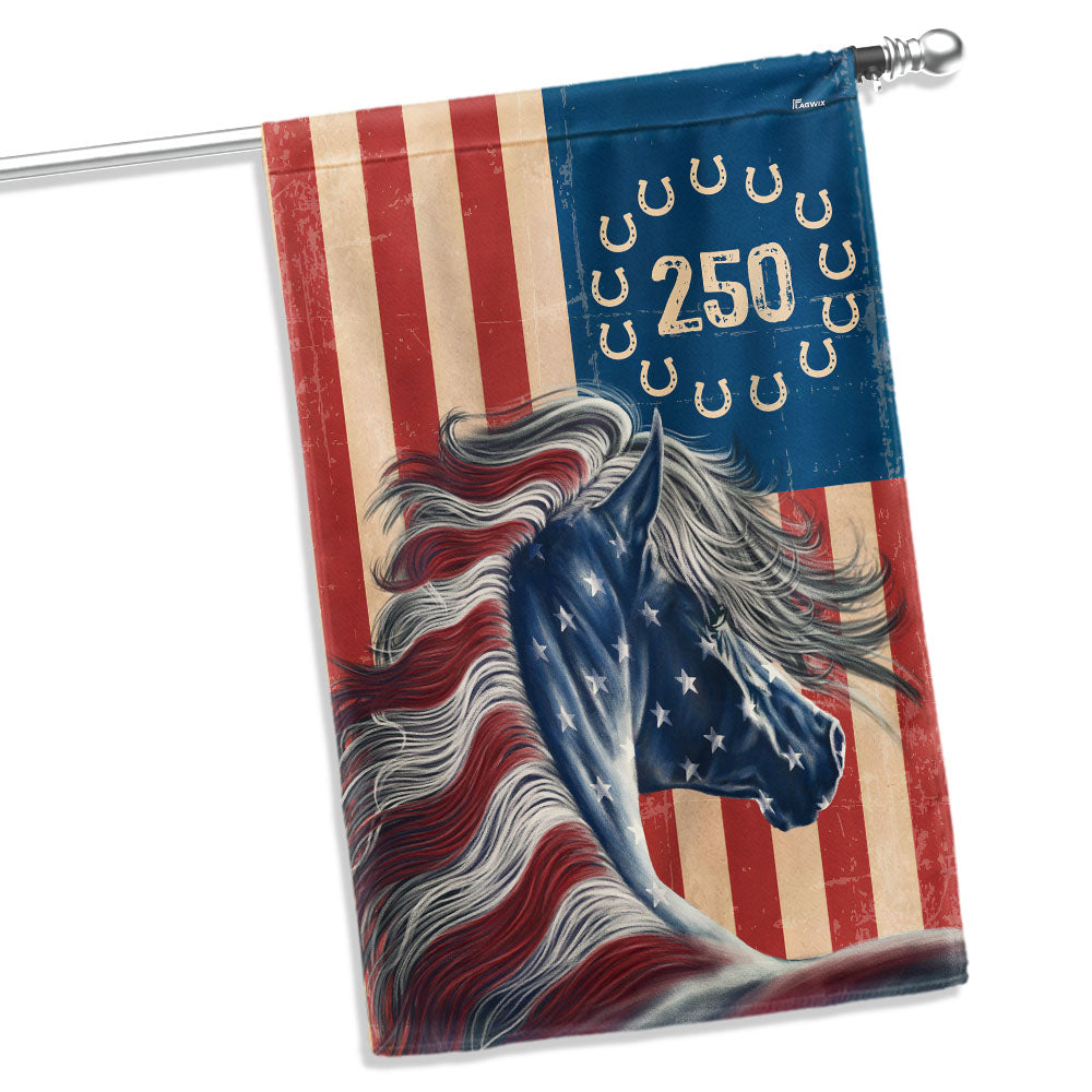 Flagwix Patriotic Horse Garden Flag - 250th Anniversary Horse Prints Betsy Ross Flag Decor