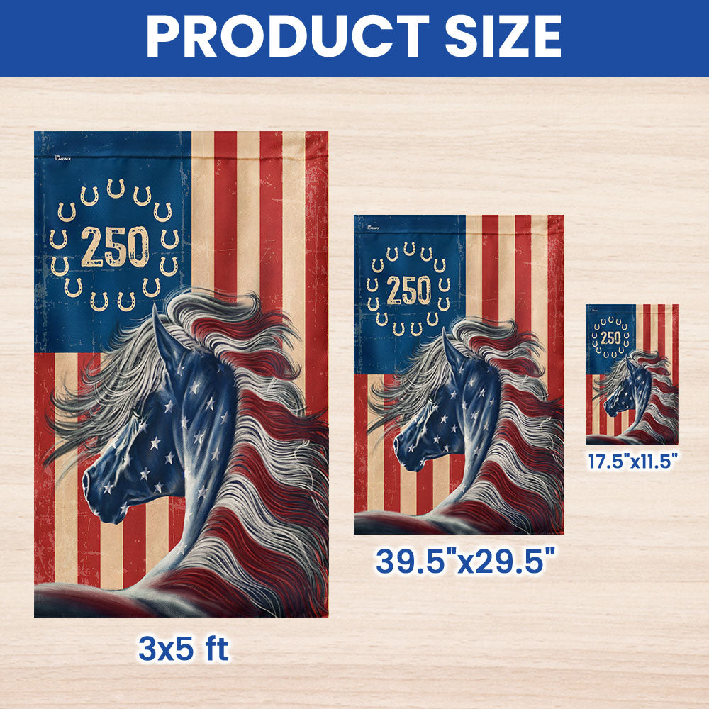 Flagwix Patriotic Horse Garden Flag - 250th Anniversary Horse Prints Betsy Ross Flag Decor