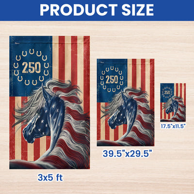 Flagwix Patriotic Horse Garden Flag - 250th Anniversary Horse Prints Betsy Ross Flag Decor