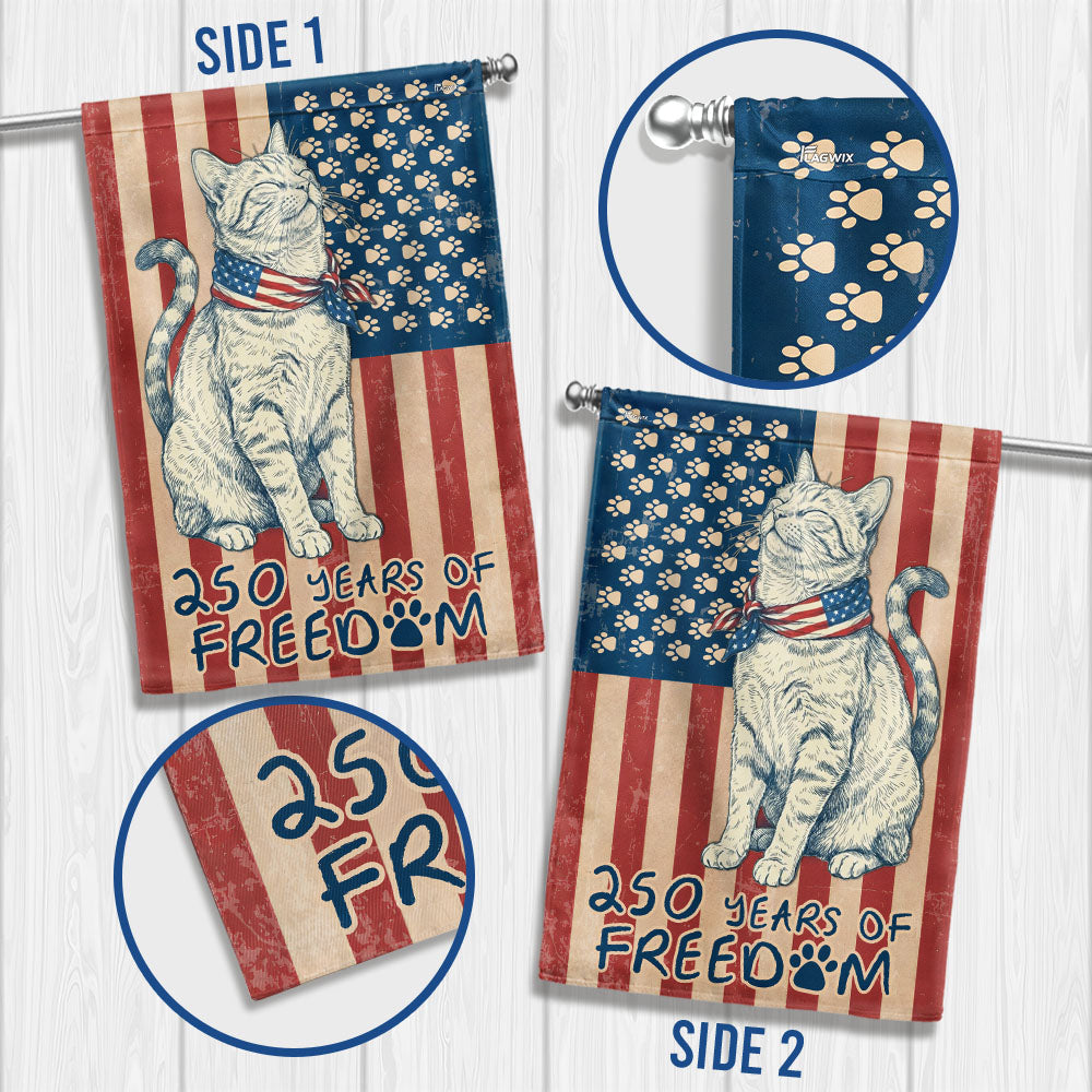 Flagwix Patriotic Cat Garden Flag - 250th Anniversary Paw Prints US  Flag Decor