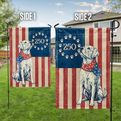Flagwix Patriotic Labrador Retriever  Garden Flag - 250th Anniversary Paw Prints Betsy Ross Flag Decor
