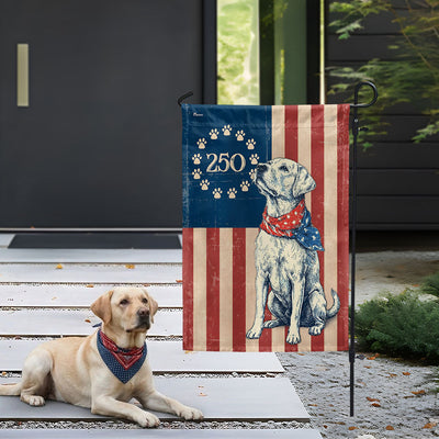 Flagwix Patriotic Labrador Retriever  Garden Flag - 250th Anniversary Paw Prints Betsy Ross Flag Decor