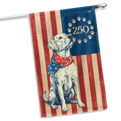 Flagwix Patriotic Labrador Retriever  Garden Flag - 250th Anniversary Paw Prints Betsy Ross Flag Decor