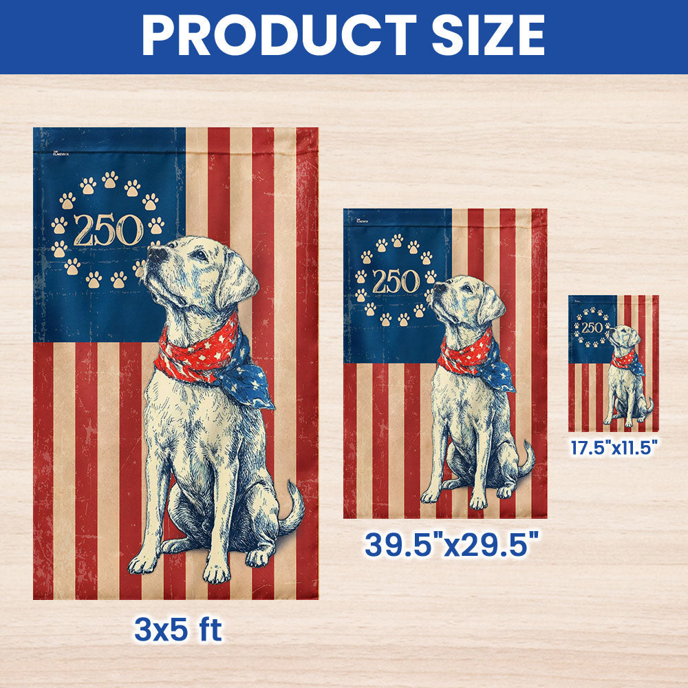 Flagwix Patriotic Labrador Retriever  Garden Flag - 250th Anniversary Paw Prints Betsy Ross Flag Decor