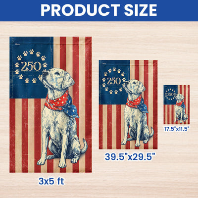 Flagwix Patriotic Labrador Retriever  Garden Flag - 250th Anniversary Paw Prints Betsy Ross Flag Decor