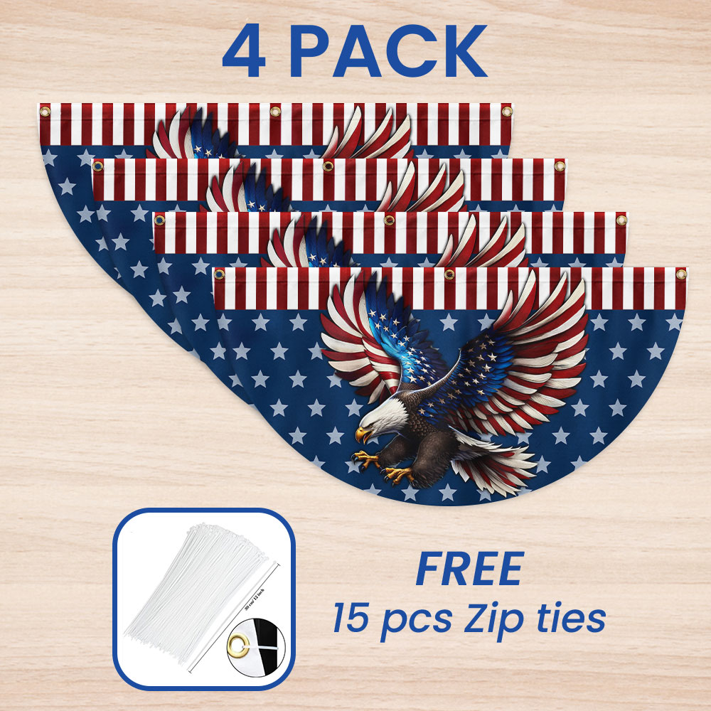 Patriotic Eagle We The People American Non-Pleated Fan Flag
