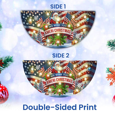 We Wish You Ameri Christmas Santa Claus American Solar Led Fan Flag